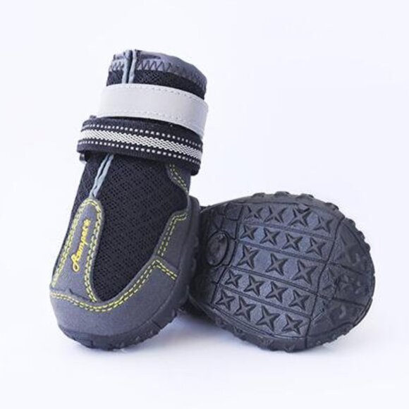 Dog Boots Shoes 4 PCS Paw Protector Black Small Med Large Dog Breathable Durable - Picture 1 of 9